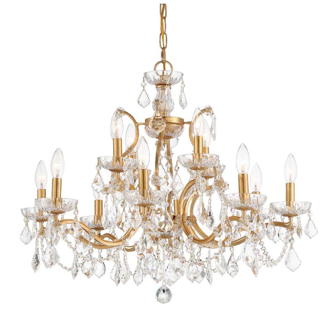 Filmore 12 Light 29" Wide Crystal Candle Style Chandelier