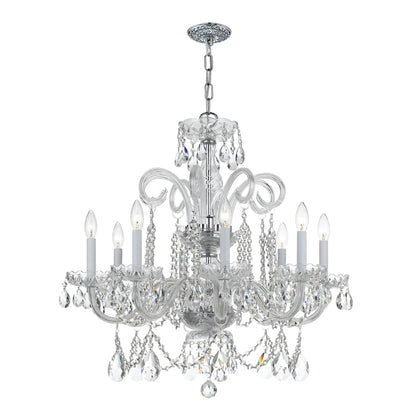 Traditional Crystal 8 Light 27" Wide Crystal Chandelier with Swarovski Strass Crystal Accents