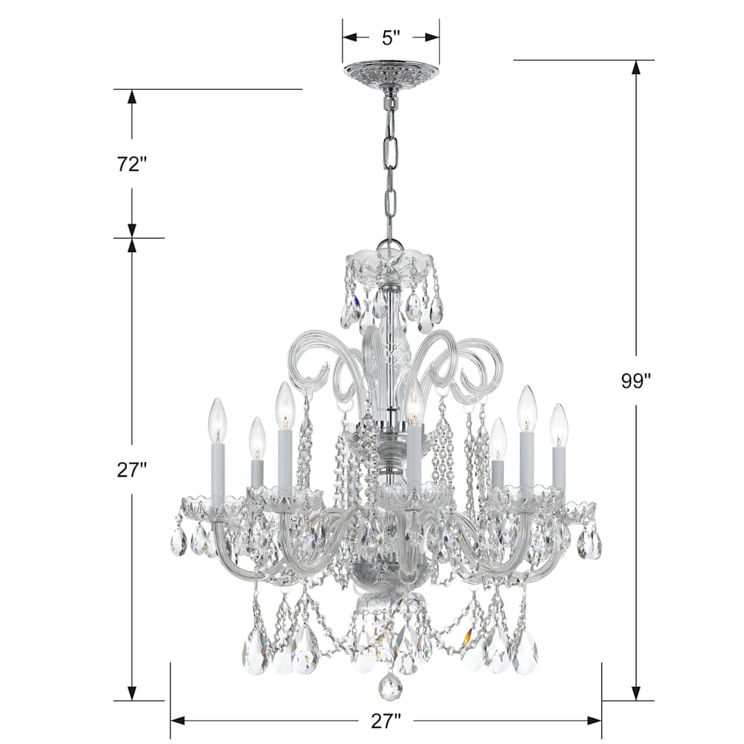 Traditional Crystal 8 Light 27" Wide Crystal Chandelier with Swarovski Strass Crystal Accents