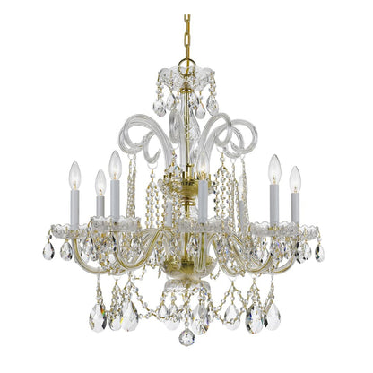 Traditional Crystal 8 Light 27" Wide Crystal Chandelier with Swarovski Spectra Crystal Accents