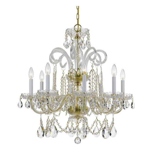 Traditional Crystal 8 Light 27" Wide Crystal Chandelier with Swarovski Spectra Crystal Accents