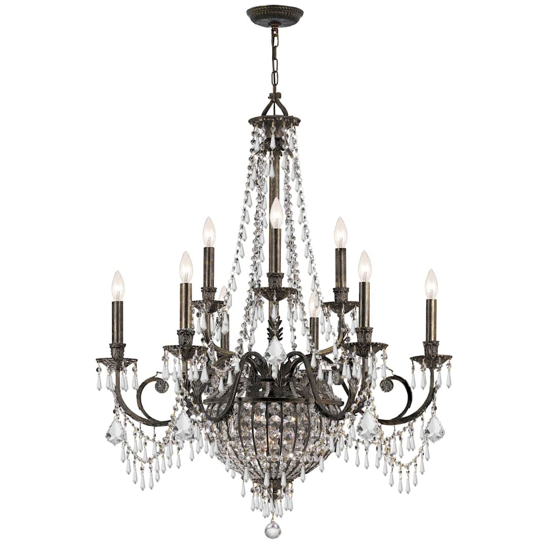Vanderbilt 12 Light 34" Wide Crystal Chandelier with Hand Cut Crystal Accents