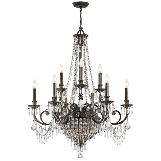 Vanderbilt 12 Light 34" Wide Crystal Chandelier with Hand Cut Crystal Accents