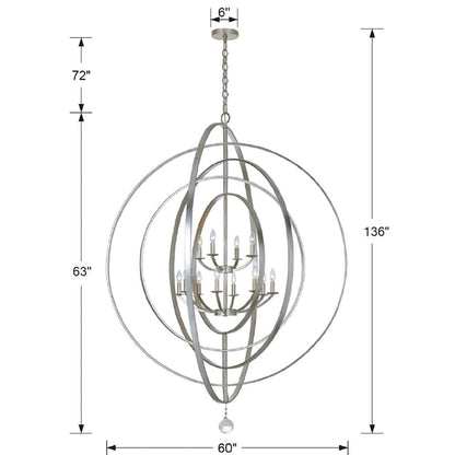 Luna 12 Light 60" Wide Taper Candle Chandelier