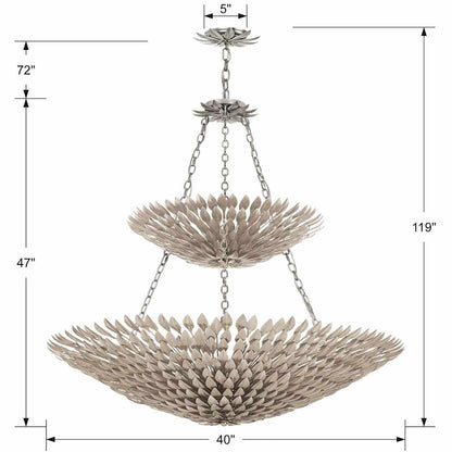 Broche 18 Light 40" Wide Wrought Iron Chandelier