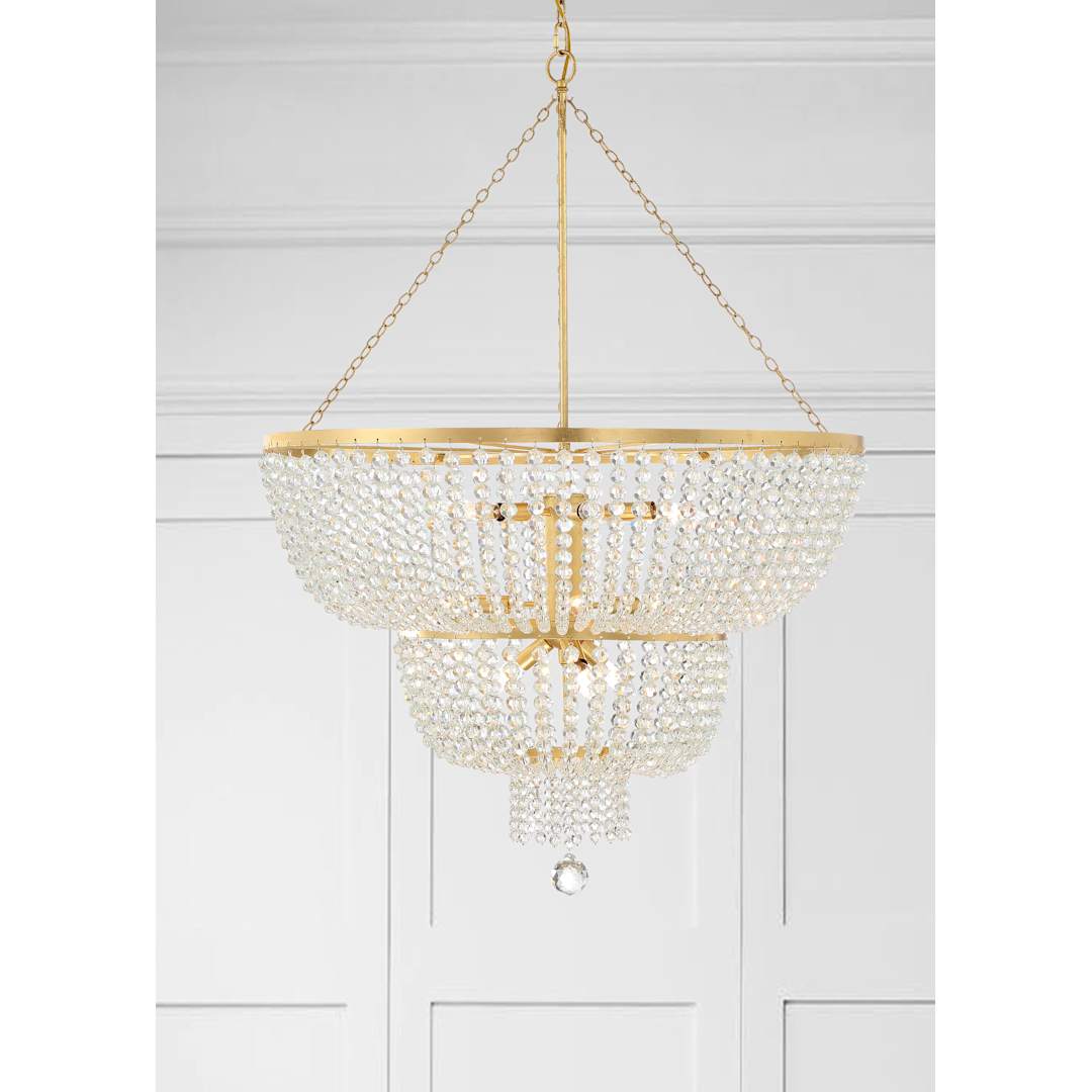 Rylee 12 Light 32" Wide Crystal Chandelier