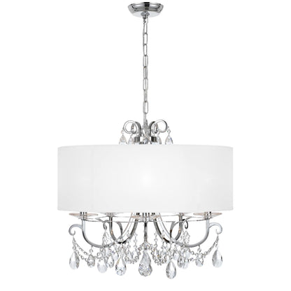 Othello 5 Light 24" Wide Crystal Drum Chandelier with Silk Shade and Swarovski Strass Crystal Accents
