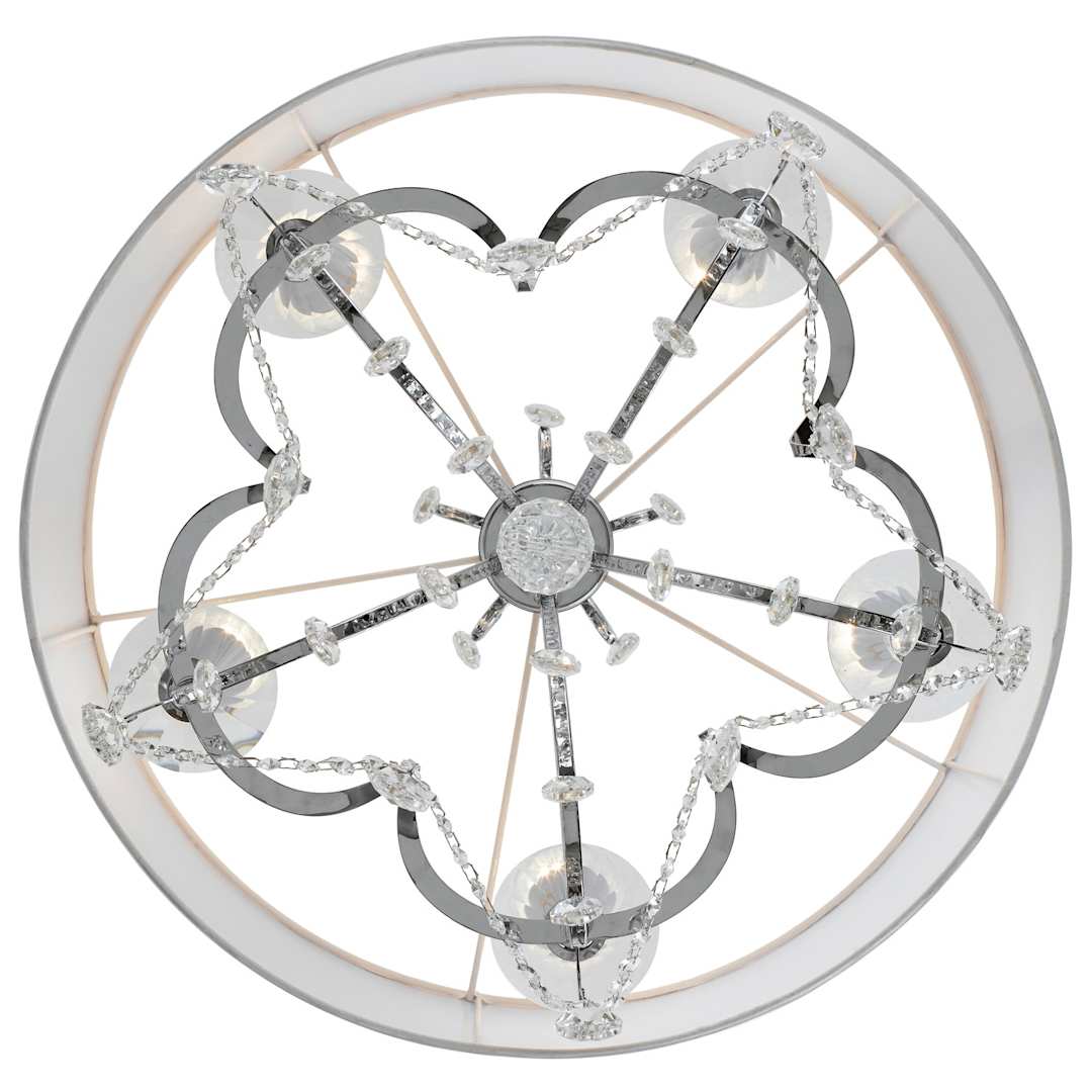 Othello 5 Light 24" Wide Crystal Drum Chandelier with Silk Shade and Swarovski Strass Crystal Accents