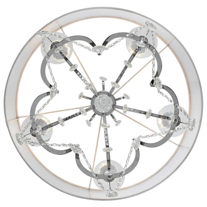 Othello 5 Light 24" Wide Crystal Drum Chandelier with Silk Shade and Swarovski Strass Crystal Accents