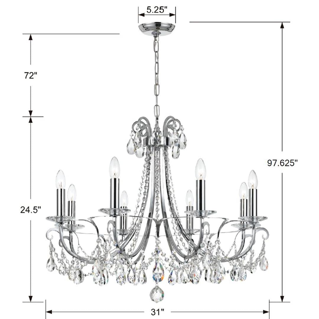 Othello 8 Light 31" Wide Crystal Chandelier with Swarovski Strass Crystal Accents