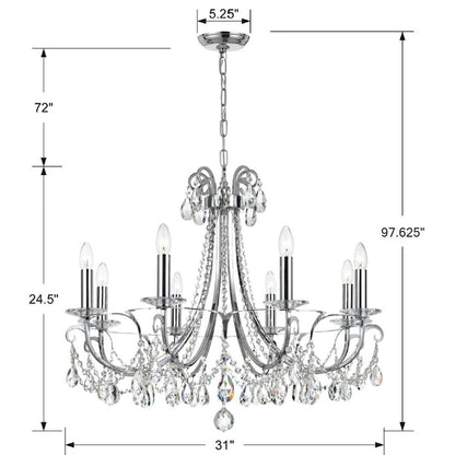 Othello 8 Light 31" Wide Crystal Chandelier with Swarovski Strass Crystal Accents