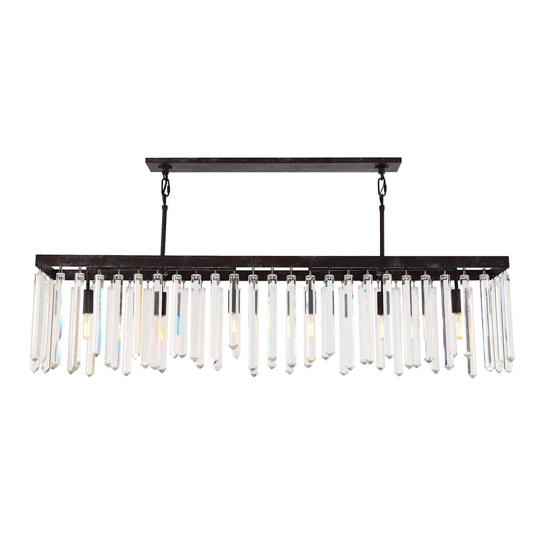 Hollis 6 Light 49" Wide Crystal Linear Chandelier with Hand Cut Crystal Accents