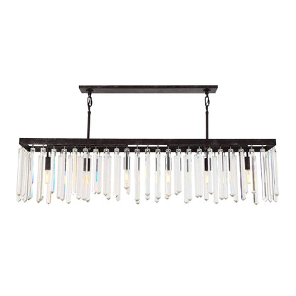 Hollis 6 Light 49" Wide Crystal Linear Chandelier with Hand Cut Crystal Accents