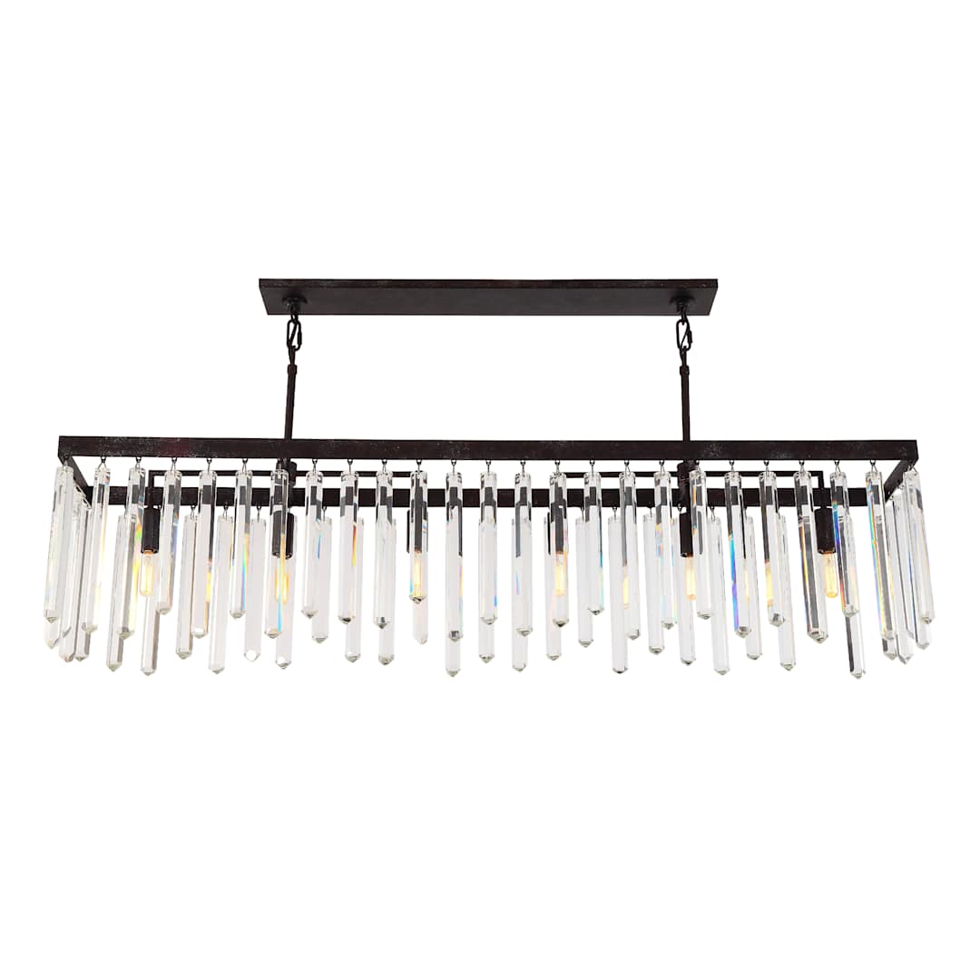 Hollis 6 Light 49" Wide Crystal Linear Chandelier with Hand Cut Crystal Accents