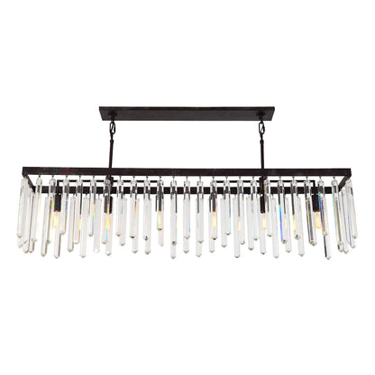 Hollis 6 Light 49" Wide Crystal Linear Chandelier with Hand Cut Crystal Accents