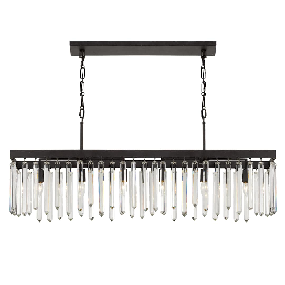 Hollis 6 Light 49" Wide Crystal Linear Chandelier with Hand Cut Crystal Accents