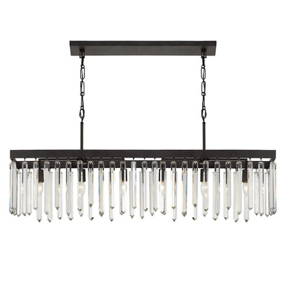 Hollis 6 Light 49" Wide Crystal Linear Chandelier with Hand Cut Crystal Accents