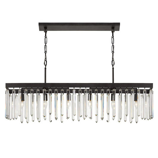 Hollis 6 Light 49" Wide Crystal Linear Chandelier with Hand Cut Crystal Accents