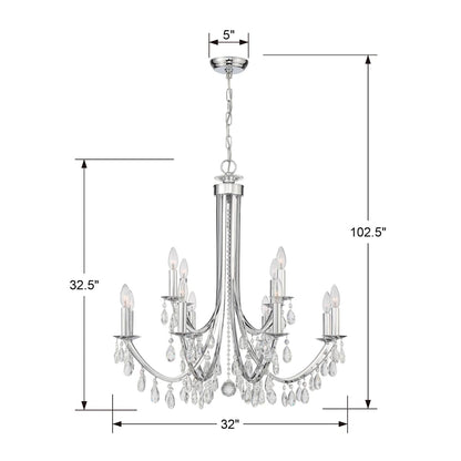 Bridgehampton 12 Light 32" Wide Crystal Chandelier with Swarovski Strass Crystal Accents