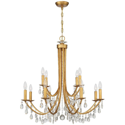 Bridgehampton 12 Light 32" Wide Crystal Chandelier with Swarovski Strass Crystal Accents