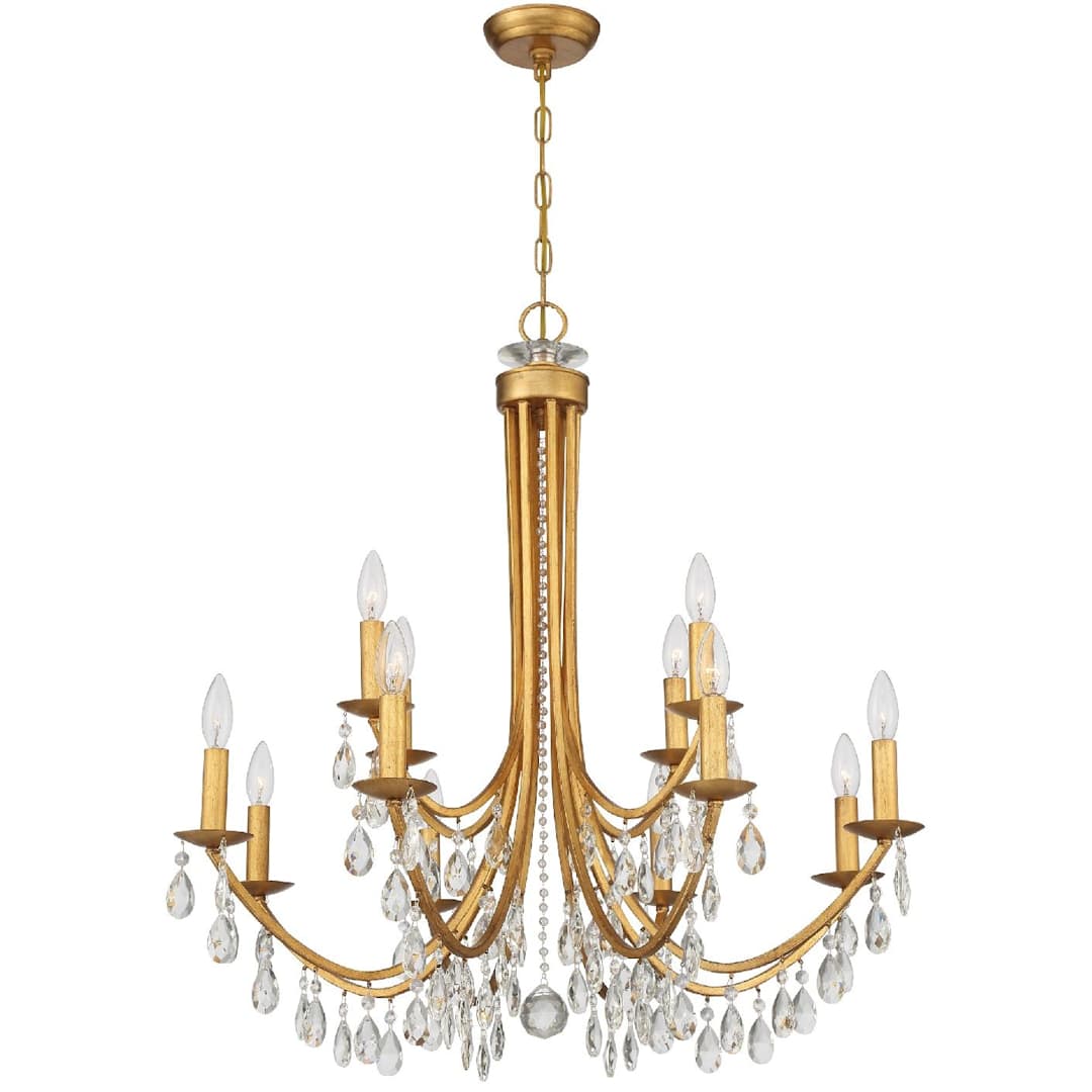 Bridgehampton 12 Light 32" Wide Crystal Chandelier with Swarovski Strass Crystal Accents