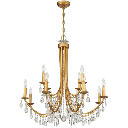 Bridgehampton 12 Light 32" Wide Crystal Chandelier with Swarovski Strass Crystal Accents