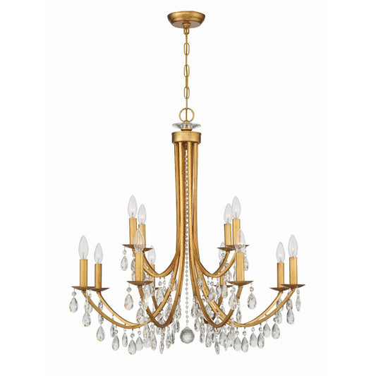 Bridgehampton 12 Light 32" Wide Crystal Chandelier with Swarovski Strass Crystal Accents