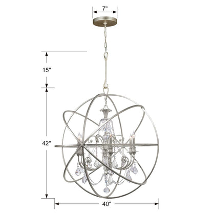 Solaris 6 Light 40" Wide Crystal Globe Chandelier with Swarovski Spectra Crystal Accents