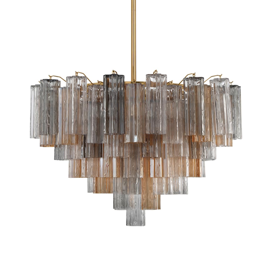 Addis 16 Light 32" Wide Waterfall Chandelier with Autumn Glass Shades