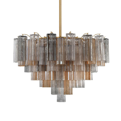 Addis 16 Light 32" Wide Waterfall Chandelier with Autumn Glass Shades