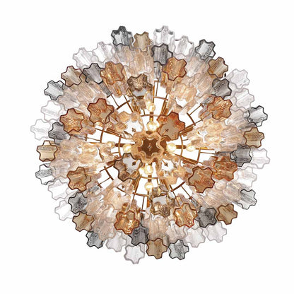 Addis 16 Light 32" Wide Waterfall Chandelier with Autumn Glass Shades