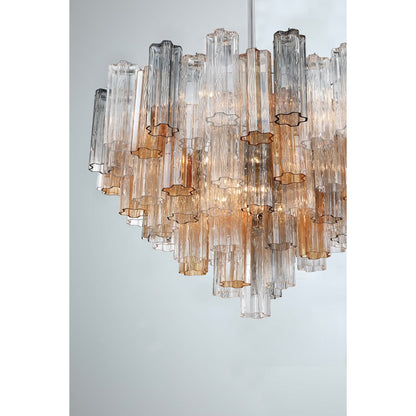 Addis 16 Light 32" Wide Waterfall Chandelier with Autumn Glass Shades
