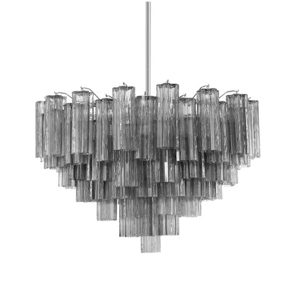 Addis 16 Light 32" Wide Waterfall Chandelier with Smoke Glass Shades