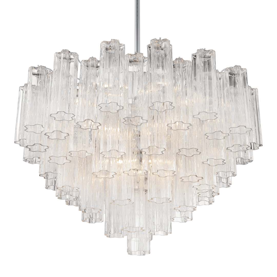 Addis 16 Light 32" Wide Waterfall Chandelier with Clear Glass Shades