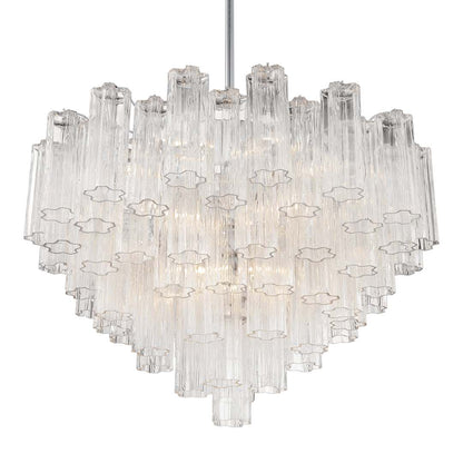 Addis 16 Light 32" Wide Waterfall Chandelier with Clear Glass Shades