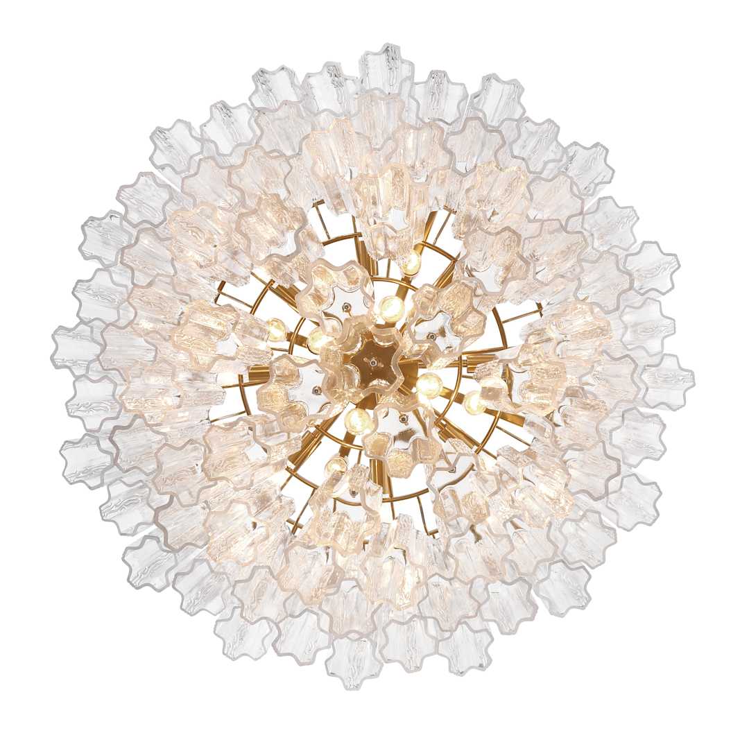 Addis 16 Light 32" Wide Waterfall Chandelier with Clear Glass Shades