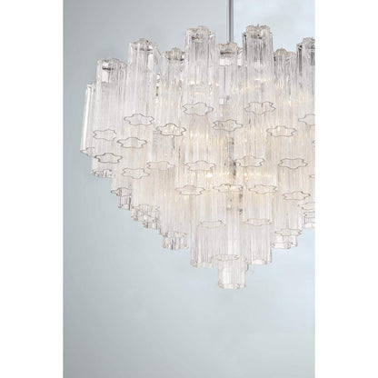Addis 16 Light 32" Wide Waterfall Chandelier with Clear Glass Shades