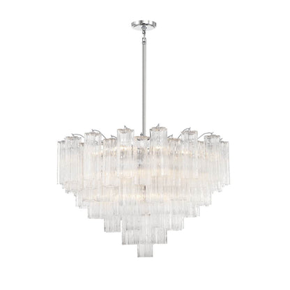 Addis 16 Light 32" Wide Waterfall Chandelier with Clear Glass Shades