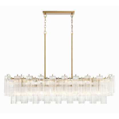 Addis 14 Light 52" Wide Crystal Linear Chandelier with Clear Crystal Shades
