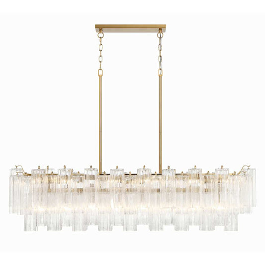 Addis 14 Light 52" Wide Crystal Linear Chandelier with Clear Crystal Shades