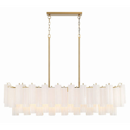 Addis 14 Light 52" Wide Crystal Linear Chandelier with White Crystal Shades