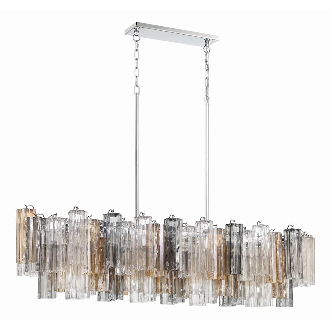 Addis 14 Light 52" Wide Crystal Linear Chandelier with Autumn Crystal Shades