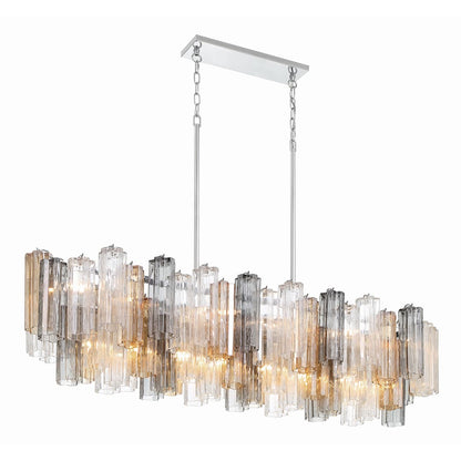Addis 14 Light 52" Wide Crystal Linear Chandelier with Autumn Crystal Shades