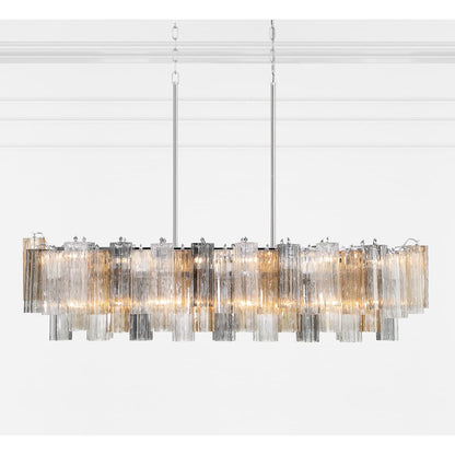 Addis 14 Light 52" Wide Crystal Linear Chandelier with Autumn Crystal Shades