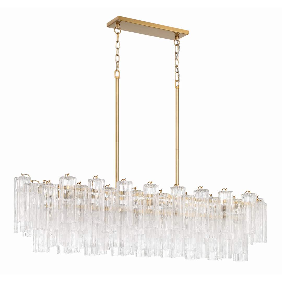 Addis 14 Light 52" Wide Crystal Linear Chandelier with Clear Crystal Shades