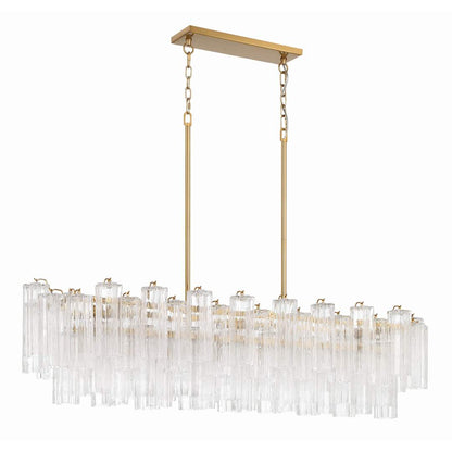 Addis 14 Light 52" Wide Crystal Linear Chandelier with Clear Crystal Shades