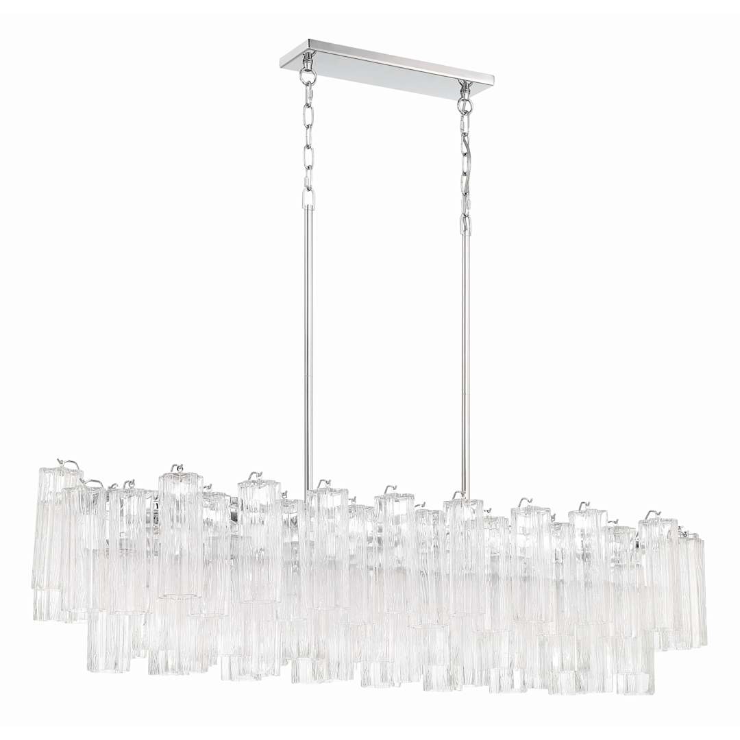 Addis 14 Light 52" Wide Crystal Linear Chandelier with Clear Crystal Shades
