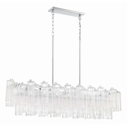 Addis 14 Light 52" Wide Crystal Linear Chandelier with Clear Crystal Shades