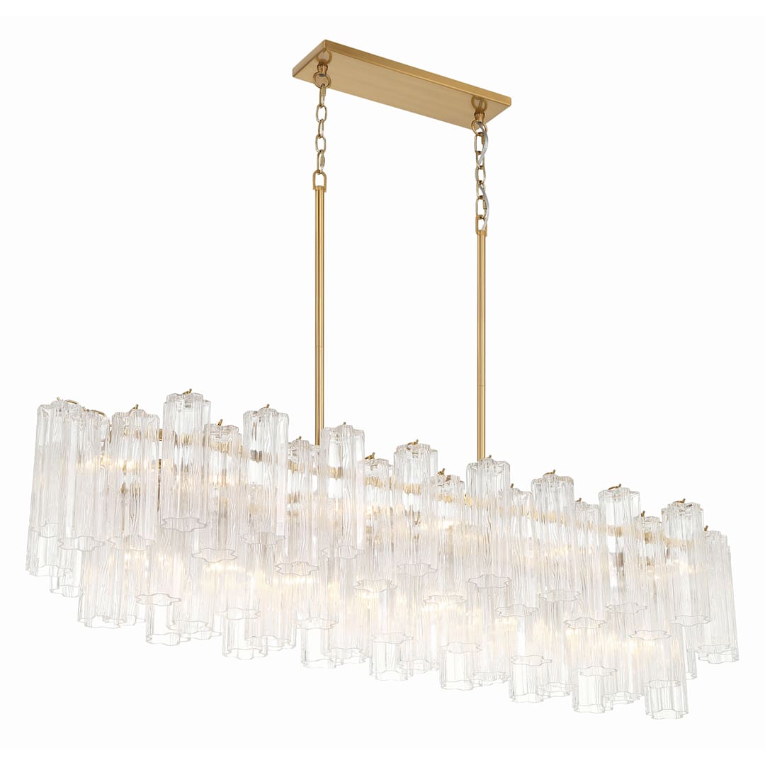Addis 14 Light 52" Wide Crystal Linear Chandelier with Clear Crystal Shades