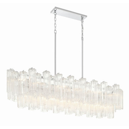 Addis 14 Light 52" Wide Crystal Linear Chandelier with Clear Crystal Shades
